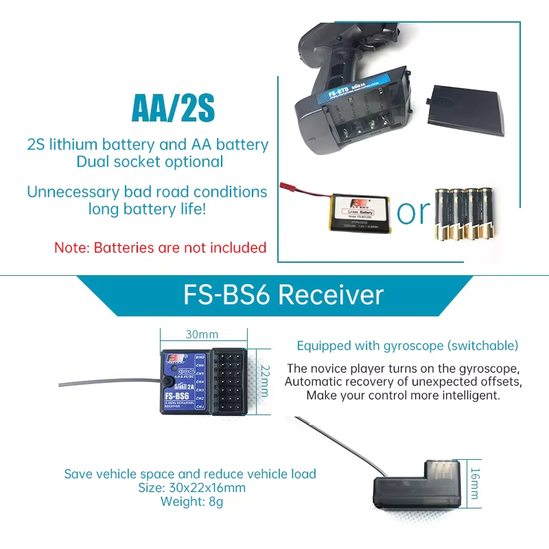 FlySky FS-GT5 พร้อม FS-BS6 6CH - Drone Battery Strap บทวิจารณ์และราคา